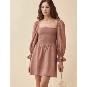 Reformation Dunes Mini Dress in Praline 100% Organic Cotton  Size 4